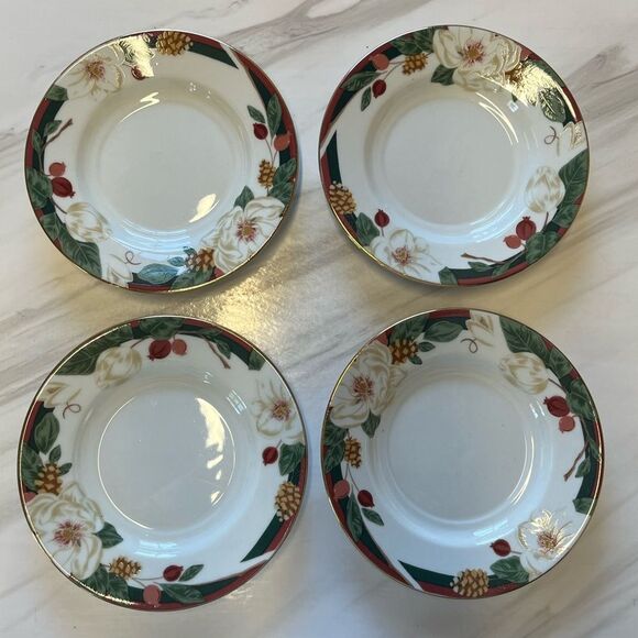 TIENSHAN Magnolia Fine China Set of 4 Tea Plates - Picture 1 of 3
